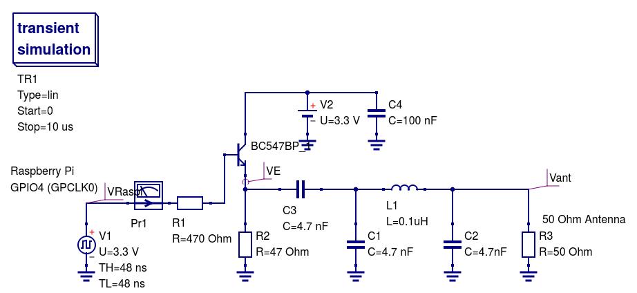 Schematic of 30m amplifier and lowpass